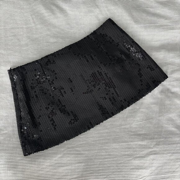 NWT Parke Black Sequin Mini Skirt - Picture 2 of 3